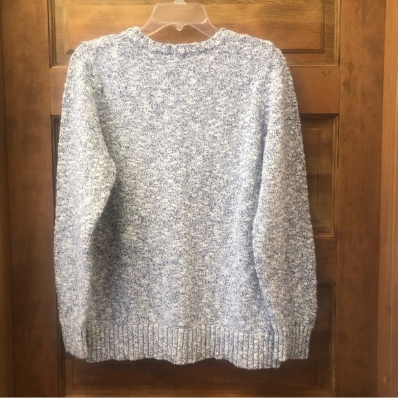 L.L. Bean /Women's / Ragg Marled Pullover Black White Sweater/ Crew Neck / L - Picture 4 of 9